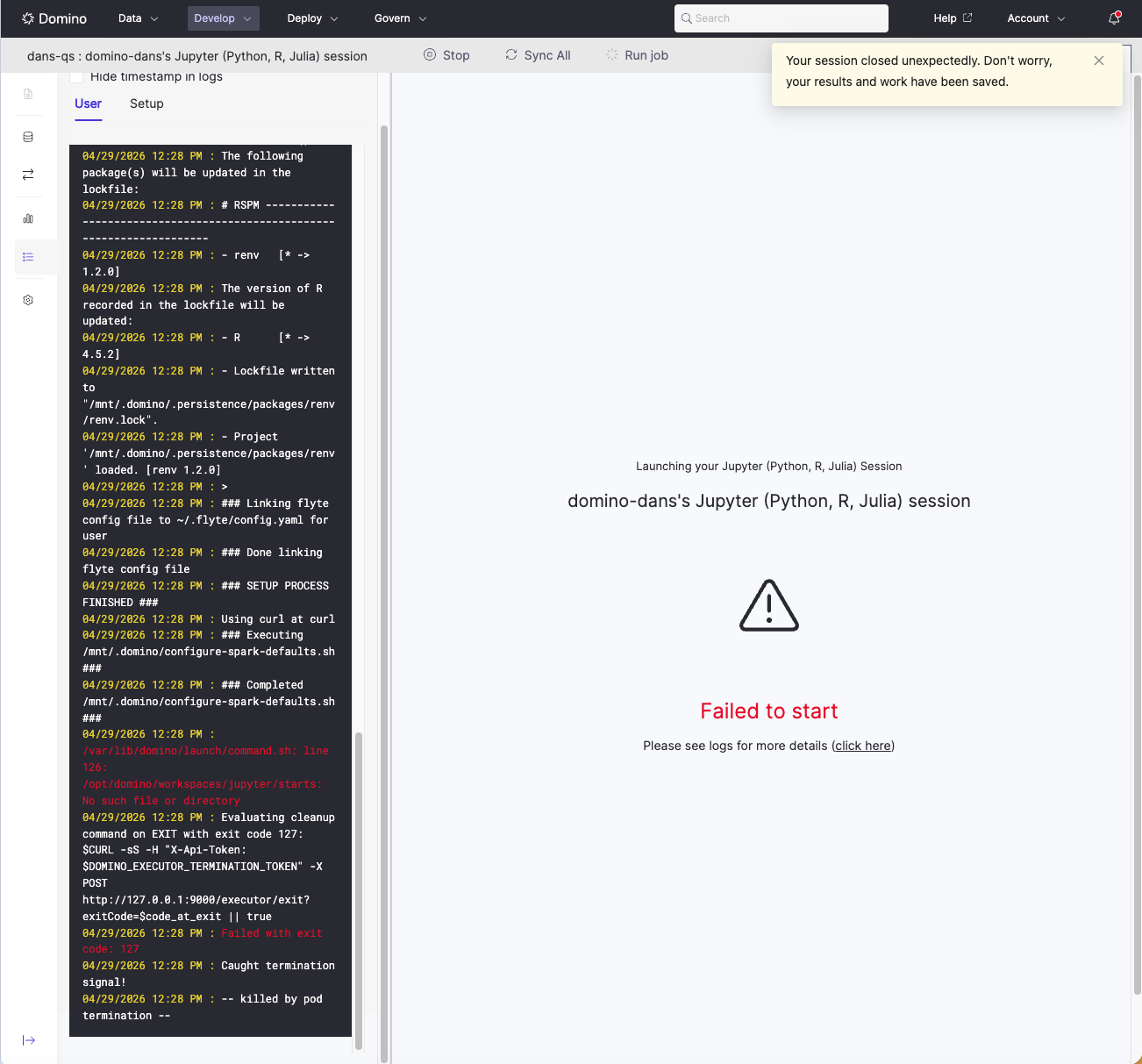 Workspace fails to start due to invalid Pluggable Workspace Tools ...