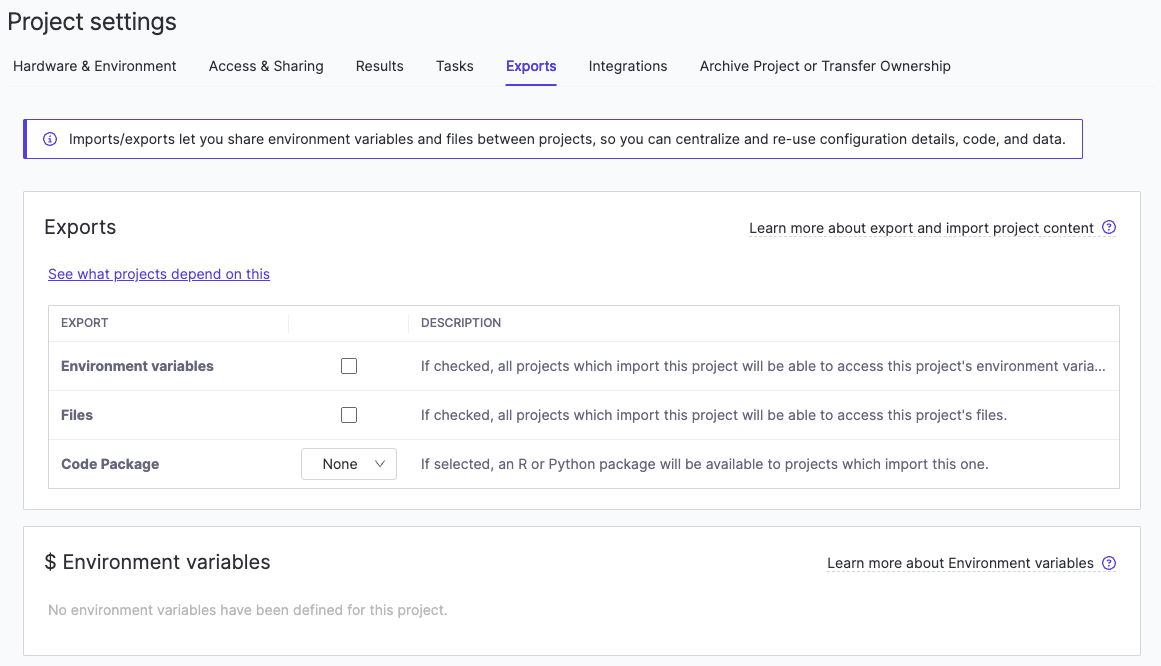 A few tips when importing one project into another