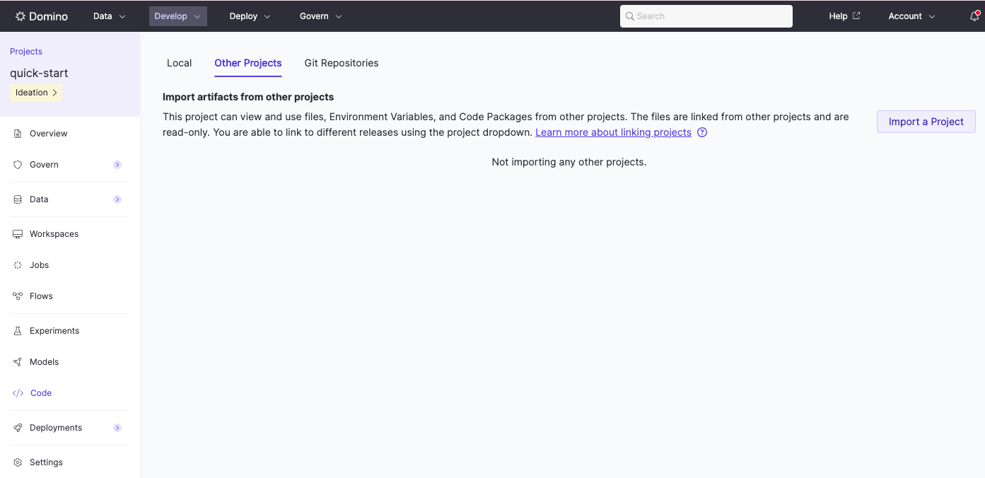 A few tips when importing one project into another